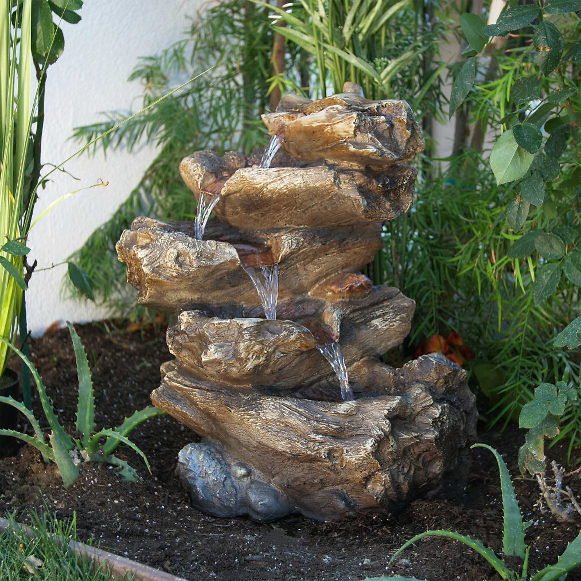 Alpine Corporation, 6-Tier Rainforest Fountain with LED Lights, Volts 120, Power Cord Length 6.5 ft, Model# WIN1087